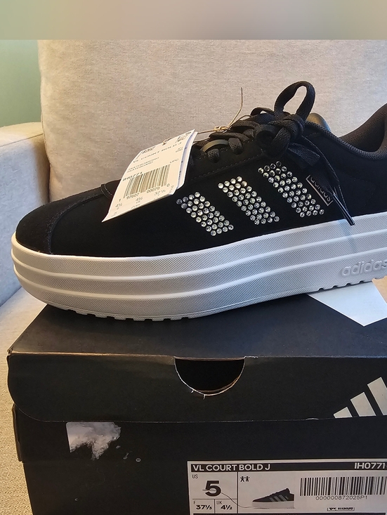 adidas Other - NWT Adidas Kids VL Court Bold- Black- Size 5